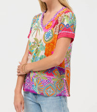 Johnny Was - Janie Favorite Short Sleeve V Neck Swing Tee