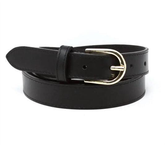 German Fuentes - Women's Italian Leather Belt with Gold Buckle