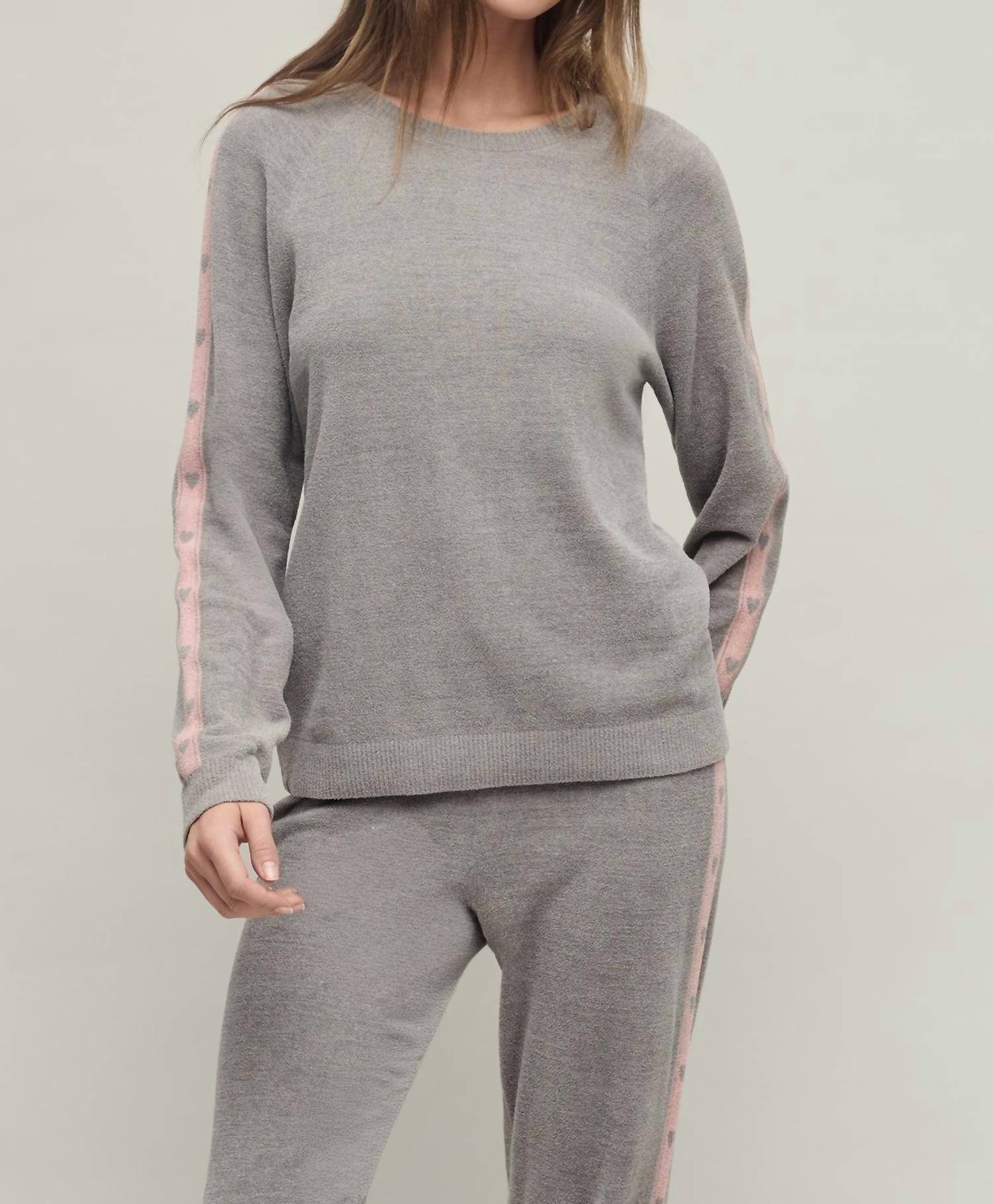 Barefoot Dreams - Heart Stripe Pullover