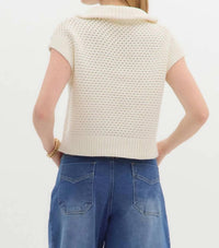 Entro - High Neck Half-zip Sweater Top