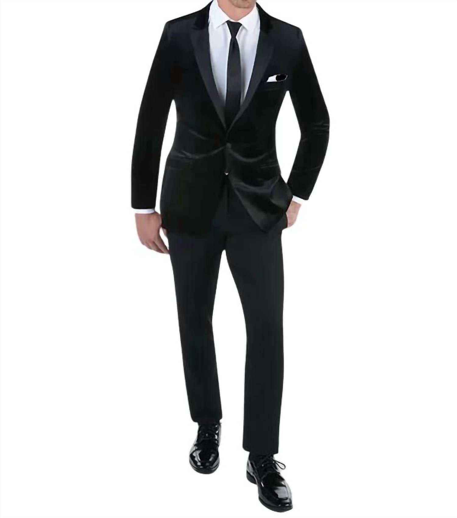Mark Of Distinction - Luxor Velvet Peak Lapel Formal Blazer