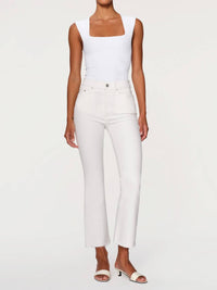 DL1961 - Women's Bridget Bootcut High Rise Instasculpt Crop Jeans in white - women's jeans
