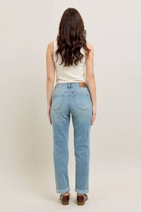Judy Blue - Women's Wilma V-front Cool Denim Cuff Boyfriend Jeans