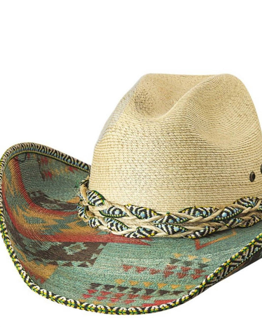 Bullhide Hats - Men's Jeopary Patterened Brim Straw Hat