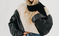 Pretty Simple Joy Dynamic Scarf and Beanie Duo in black - women's scarf - detail view