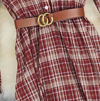 Ninexis Country Cutie V-neck Long Sleeve Dress in red - women's dress - detail view