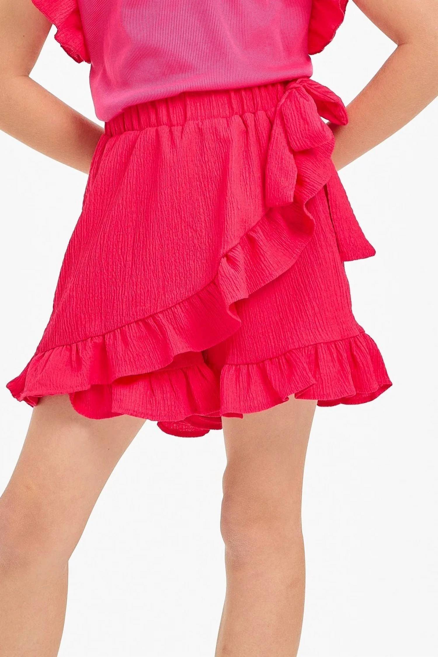 Good Girl - Ribbon Tie Ruffled Skort