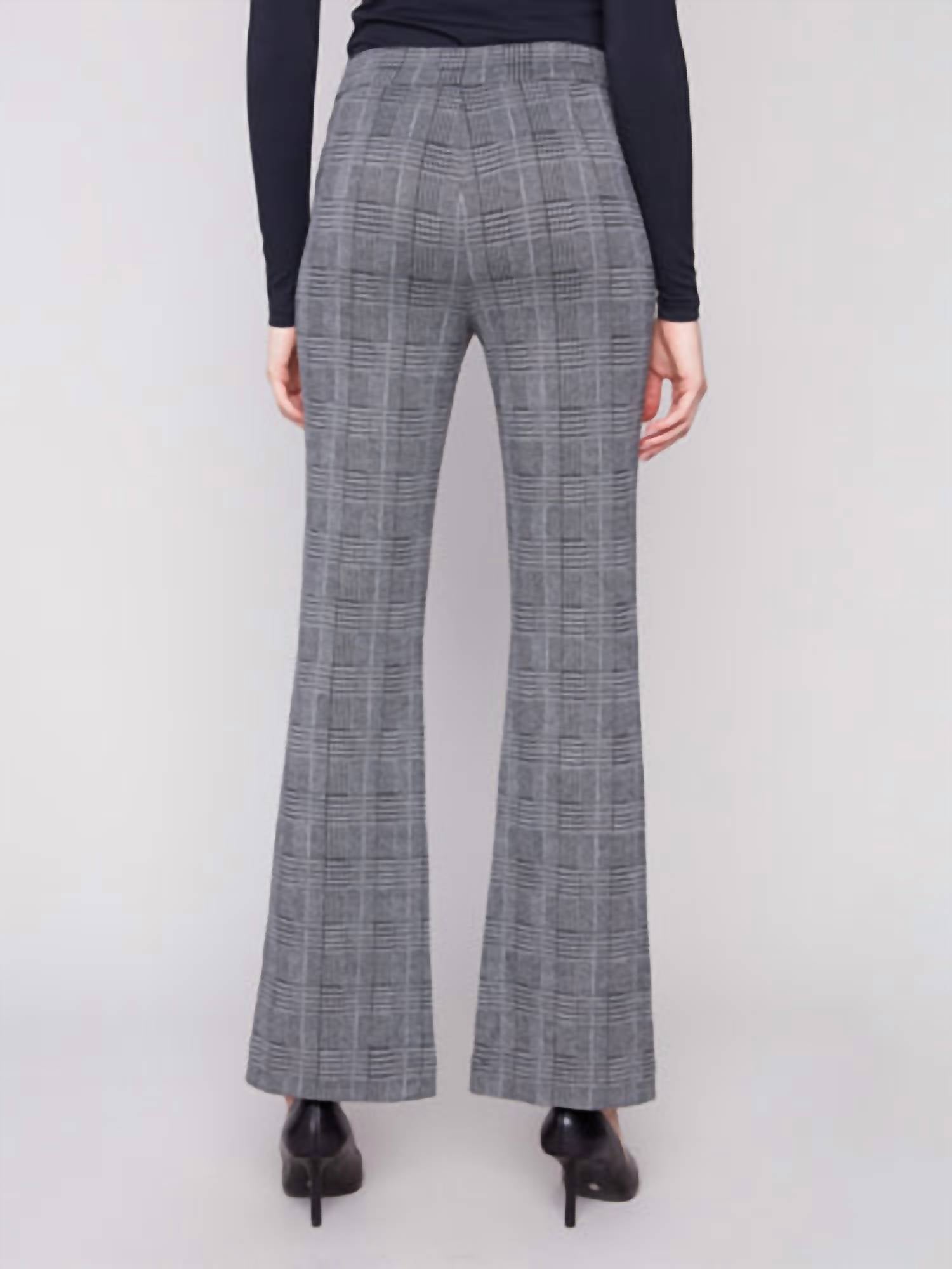 Charlie B - Glen Plaid Flare Pants