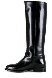 ANINE BING Women's Kari Riding Boots in high shine black - women's shoe - alternate view