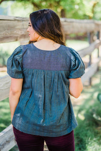 Layerz Clothing - Floral Embroidered Short Sleeve Top