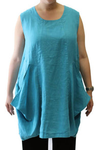 Mosaic - Oversized Pocket Linen Top