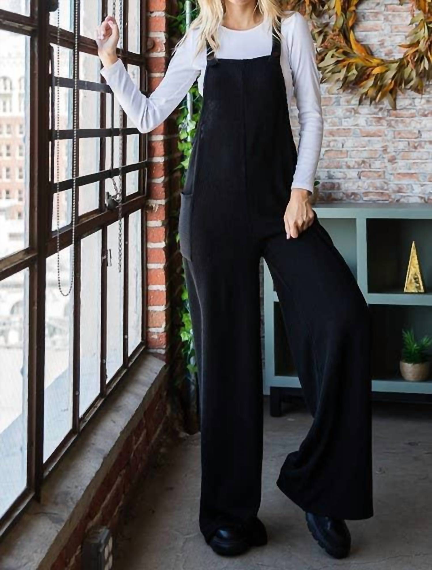 Vanilla Monkey - Solid Rib Overall Jumpsuit