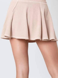 Trendsi - Ribbed Knit Balloon Sleeve Top and Skirt Set