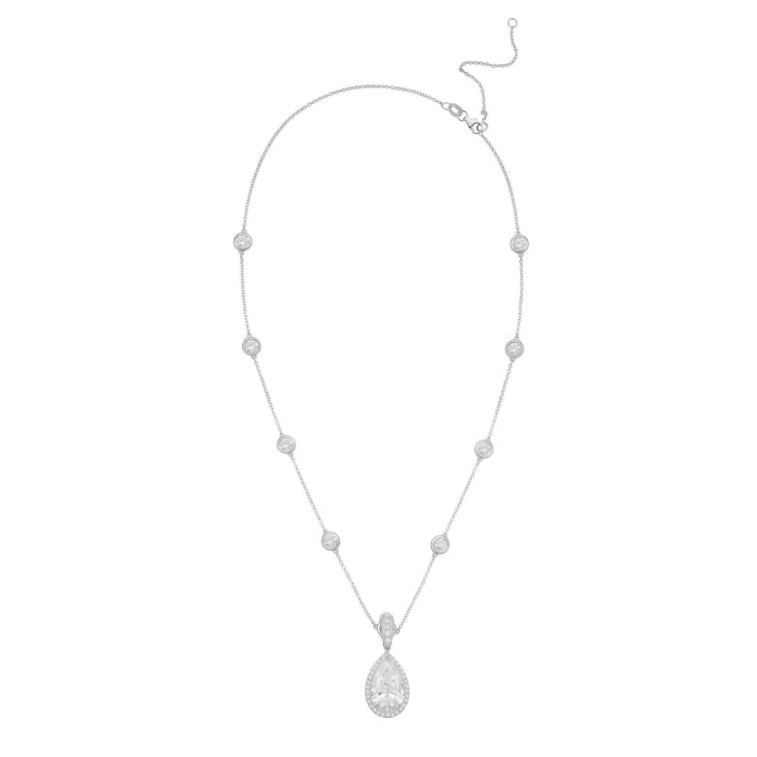 Diana M Jewels - Women's Pear & Round Lab-Grown Diamond Pendant Necklace (4.00 Ct) - Signature Plus