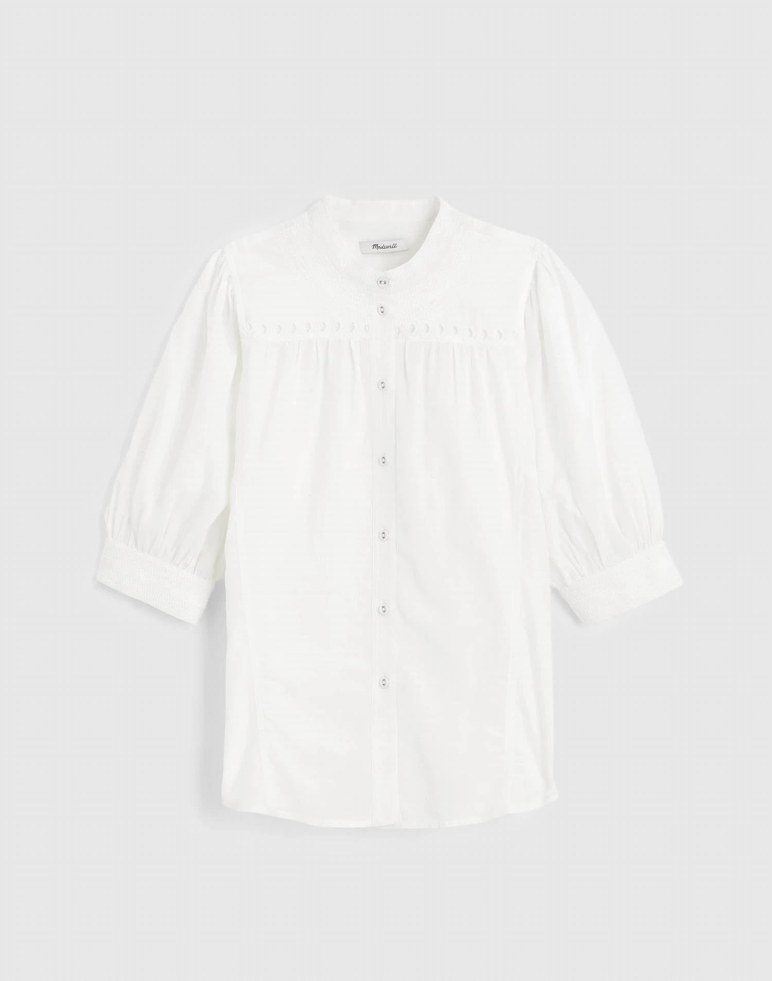 Madewell - Puff-sleeve Band-collar Shirt