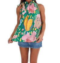 Umgee - Women's Blooming Beauty Floral Halter Neck Top