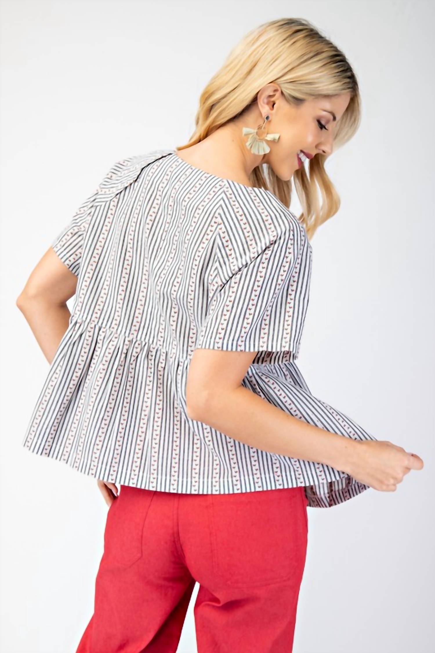 Gigio - Short Sleeve Babydoll Top