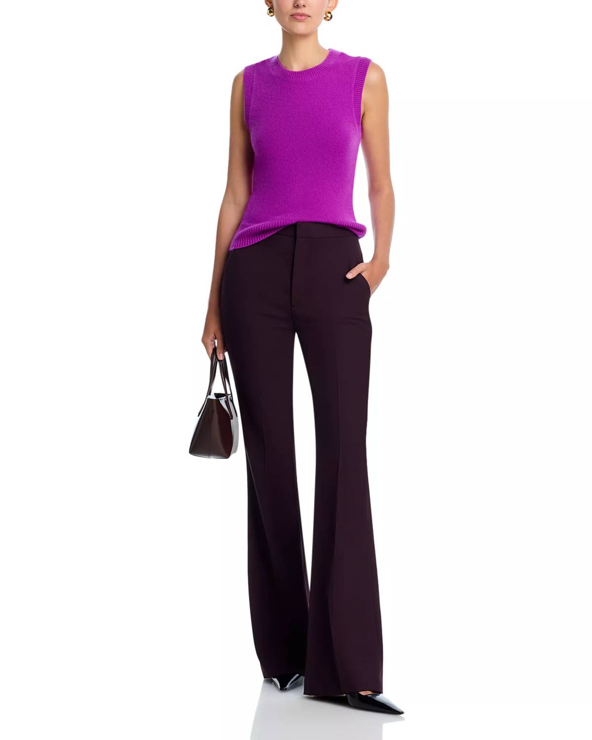 A.L.C. Ian Sleeveless Cashmere Top in fuchsia - women's blouse - view 4