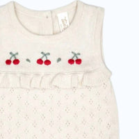Tun Tun - Girl's Cherry Pointelle Knit Bubble