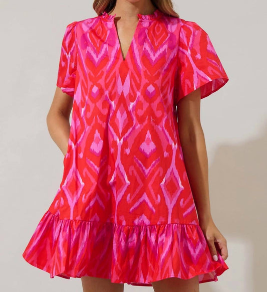 Sugarlips - Blevin Ikat Celeste Mini Dress