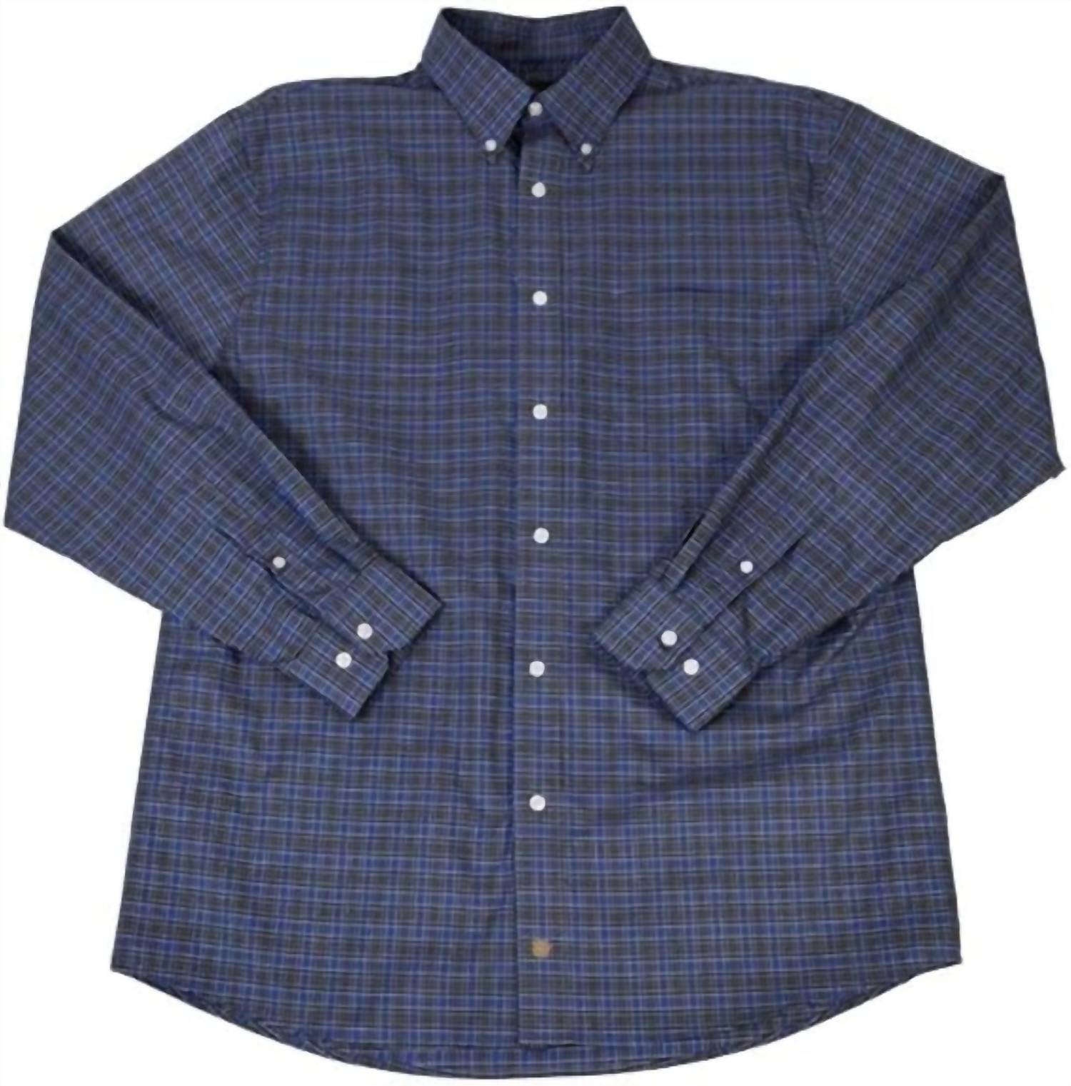 F/X Fusion Men's Long Sleeve Multi Check Top in blue - men's long sleeve top