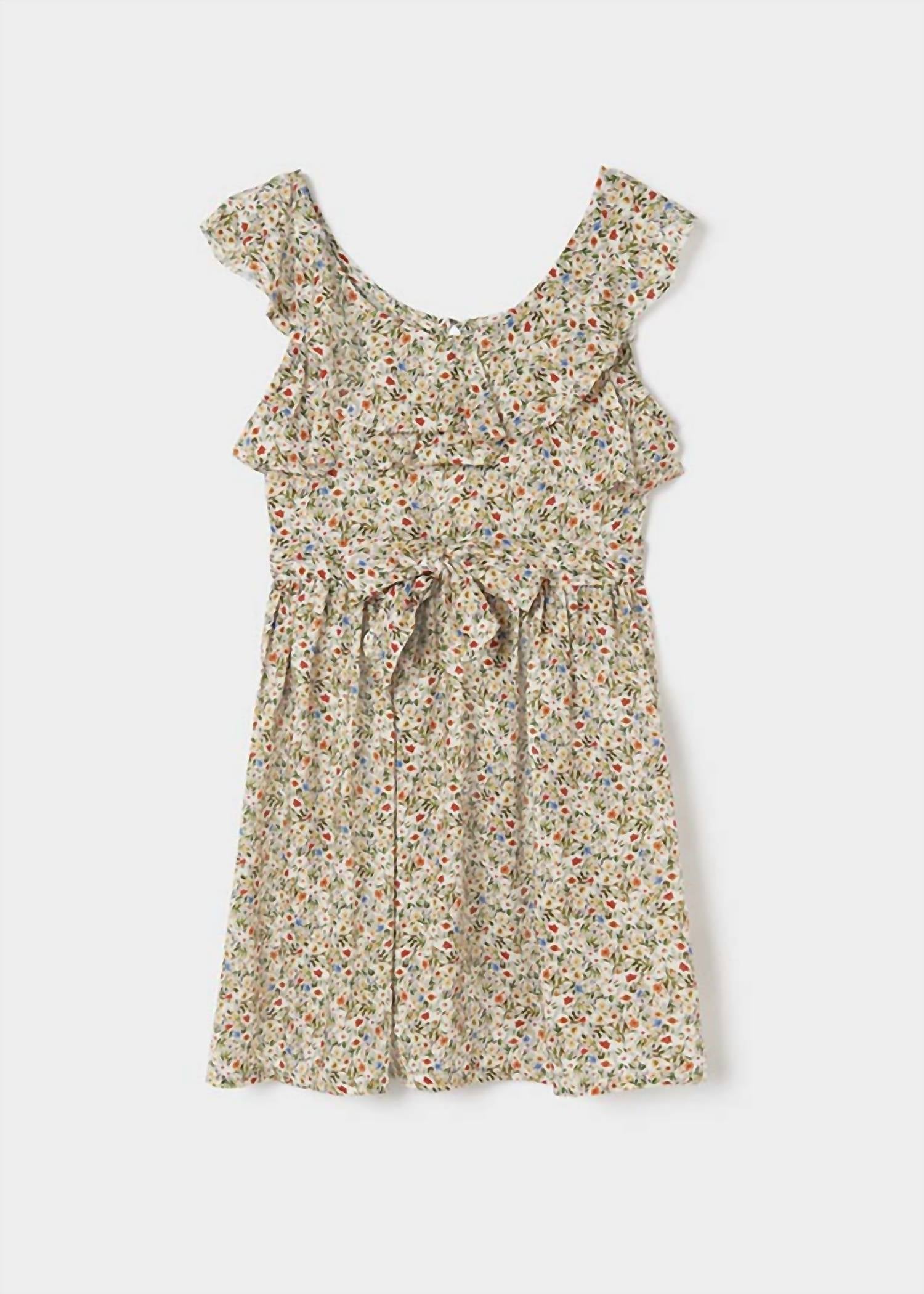 Mayoral - Girls Floral Ruffle Dress