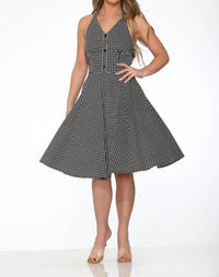 Orchid Bloom - Checkmate Halter Dress