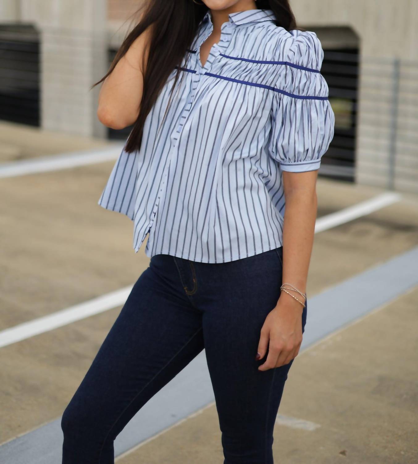 Karlie - Stripe Button Down Shirt