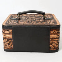 Ls Western - Hand-Tooled Western Leather Jewelry Case with Lock
