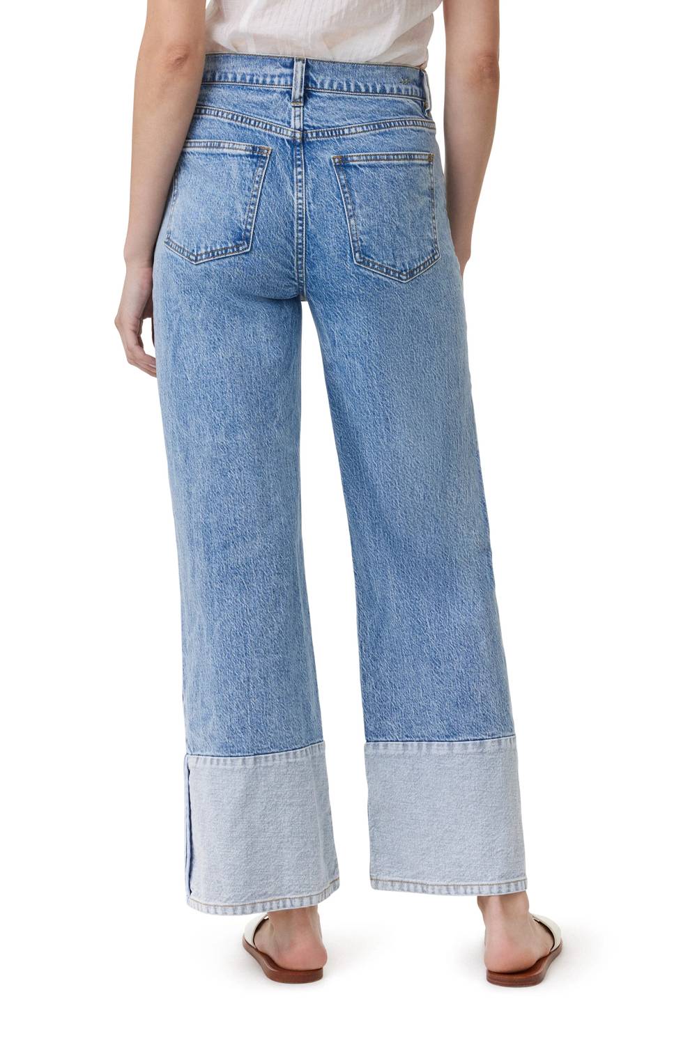 Habitual - Contrast Hem High Waist Wide Leg Jeans