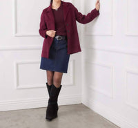 Karen Kane Oversized Brushed Blazer in eggplant - women's jacket - view 4