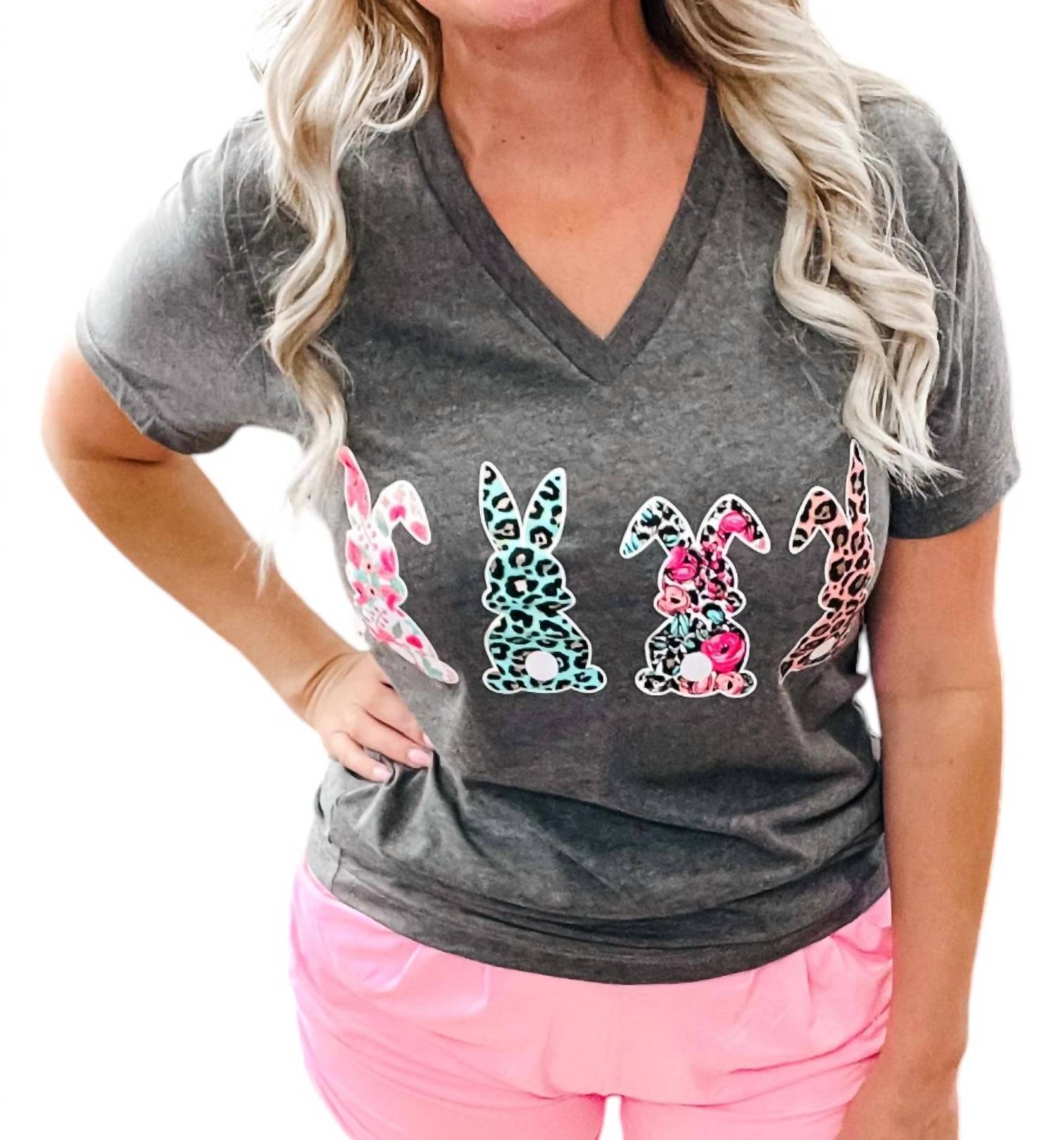 She Shed - Leopard Floral Bunny Tee