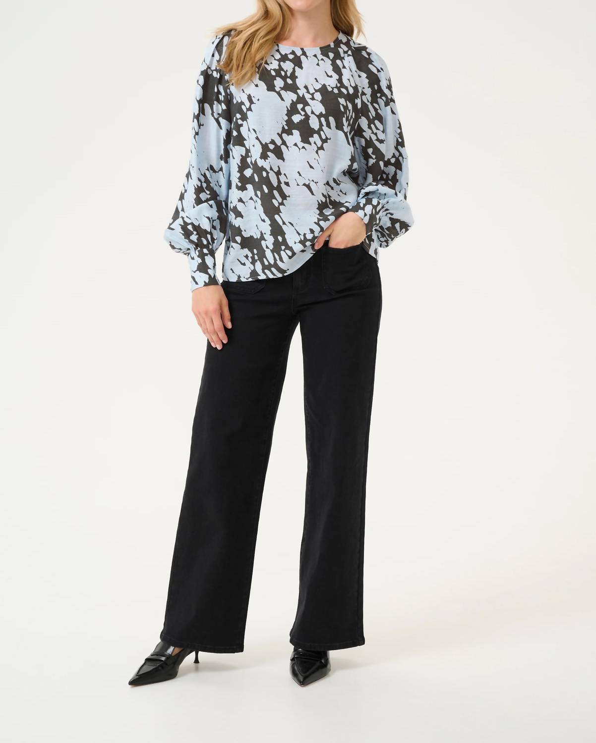 Kaffe - Kalouise Long Sleeve Round Neck Blouse
