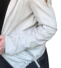MAURITIUS Suse Rf Jacket in white denim - women's jacket - detail view