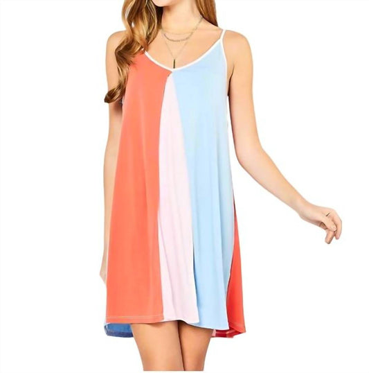 Entro - Color Block Sleeveless Mini Dress
