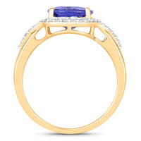 Diana M Jewels Women's Oval Natural Tanzanite Fashion Ring (3.21 Ct) - Signature Plus in 14k yellow gold - women's jewelry - detail view