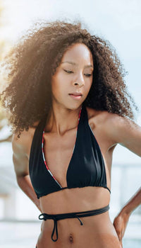 Voglia Swimwear Ariel Reversible Bikini Top in black - women's swimwear