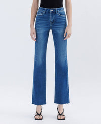 Flying Monkey - High Rise Straight Raw Hem Jeans