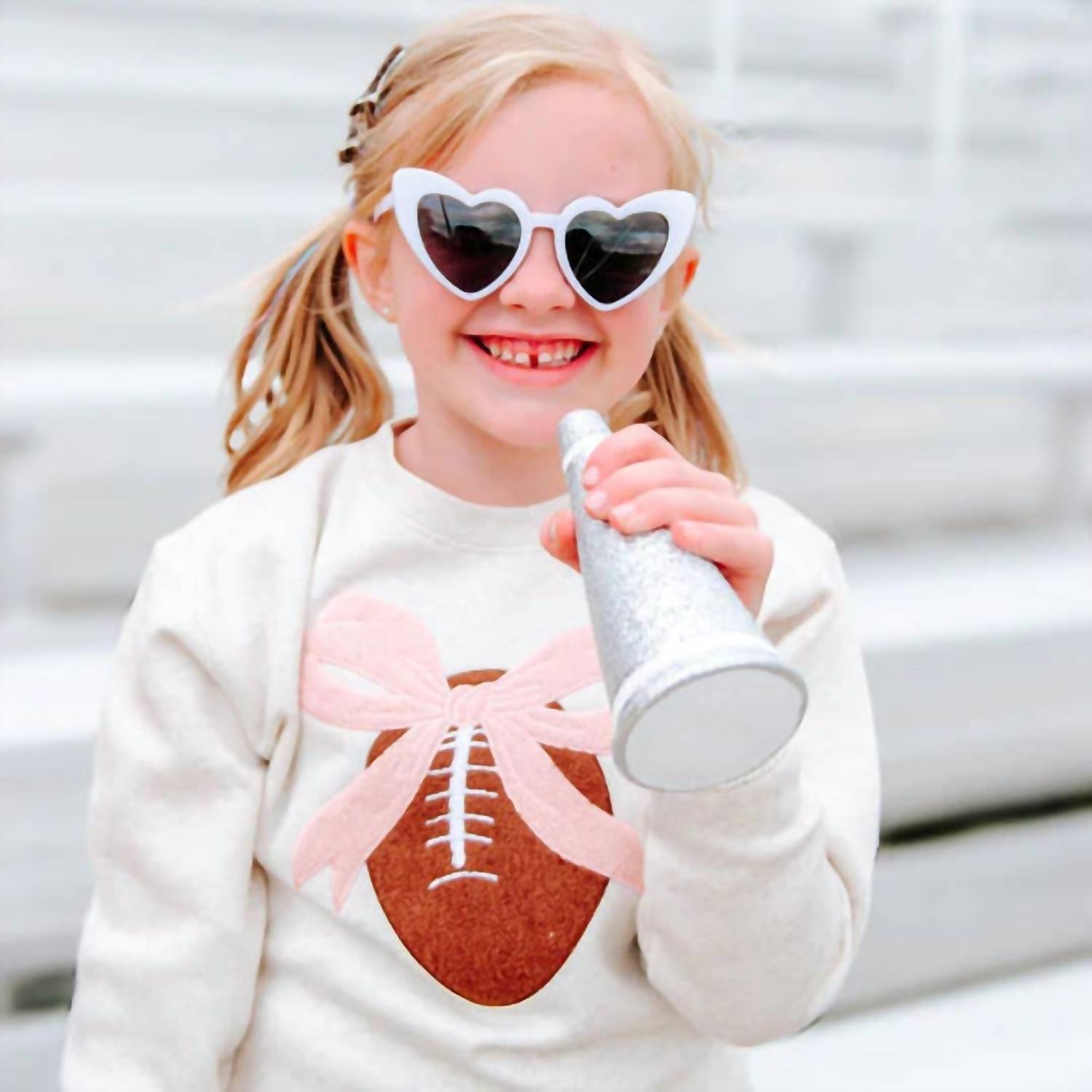 Sweet Wink - Girl's Coquette Football Patch Sweatshirt