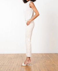 Avenue Montaigne Lulu Straight Cropped Pant in trebark - women's pants - detail view