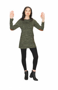 Papillon - Button And Elbow Patch Heathered Tunic