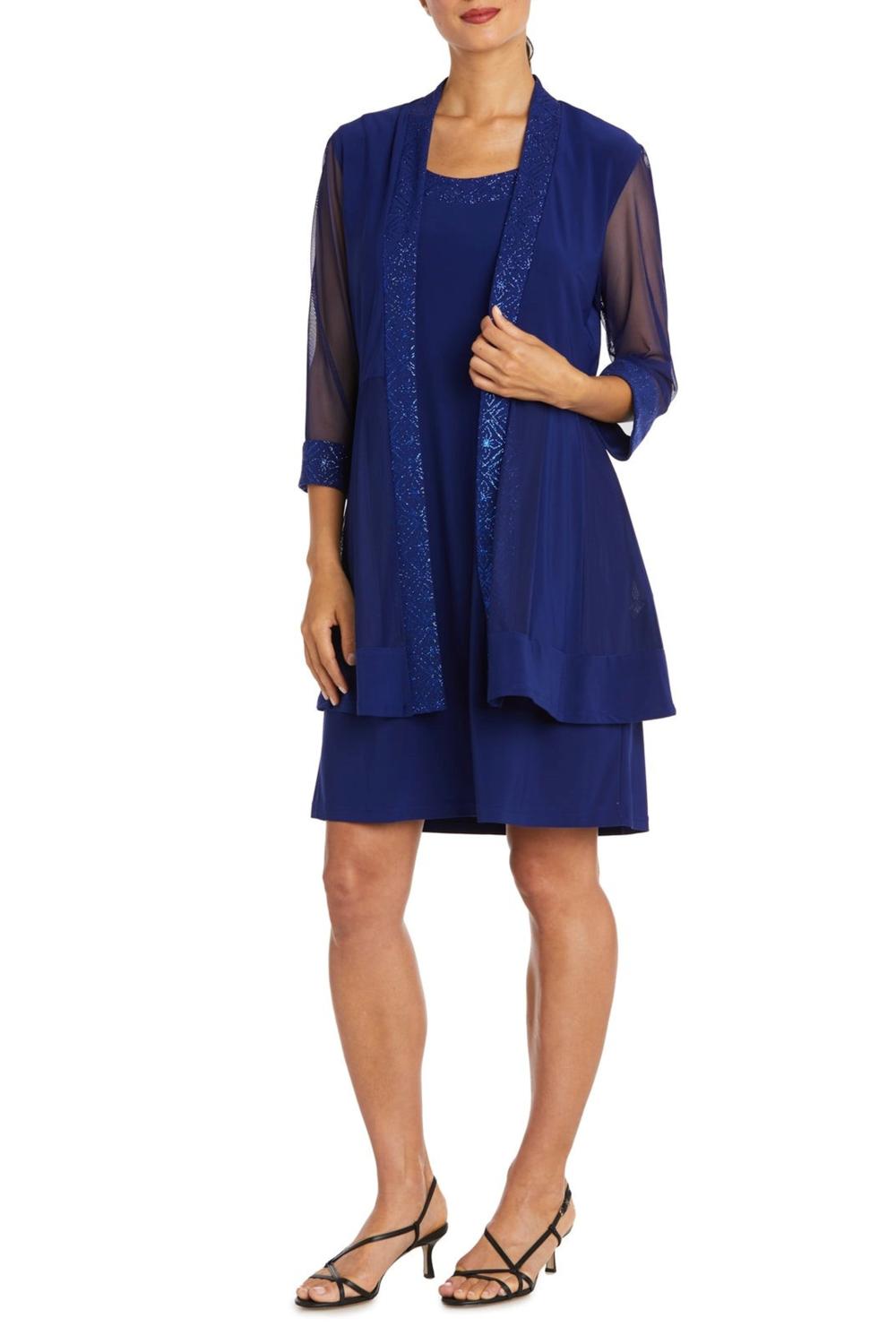 R&M Richards - Shimmery 3/4 Sleeve Jacket & Dress Set