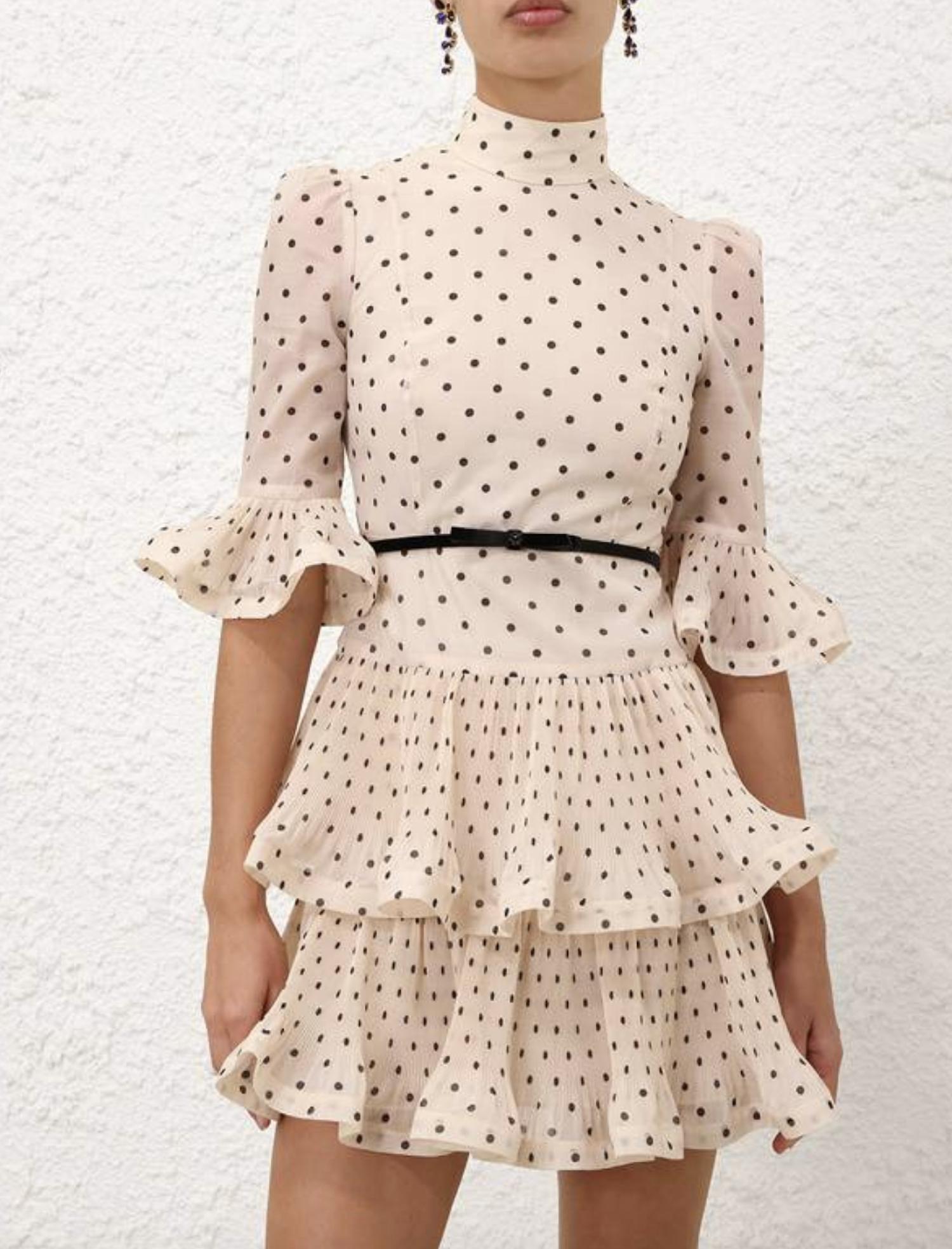 Zimmermann - Pleated Sleeved Mini Dress