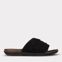 Mykos Women's Clea Slide Sandal in black - women's sandal - detail view
