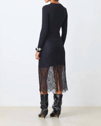 Suncoo Faye Skirt in noir - women's skirt - detail view