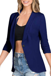Accity - Stretch Knit Single Button Blazer