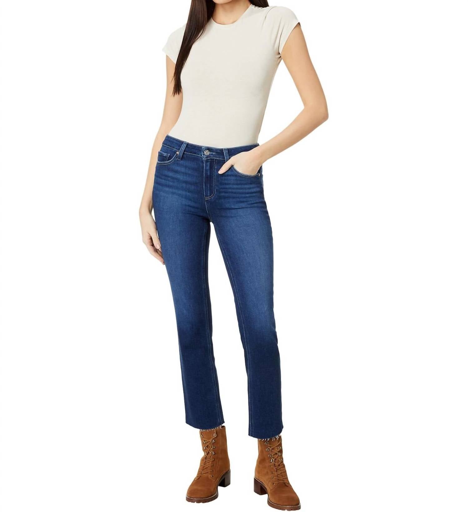 Paige - Cindy Raw Hem Straight Leg Jeans