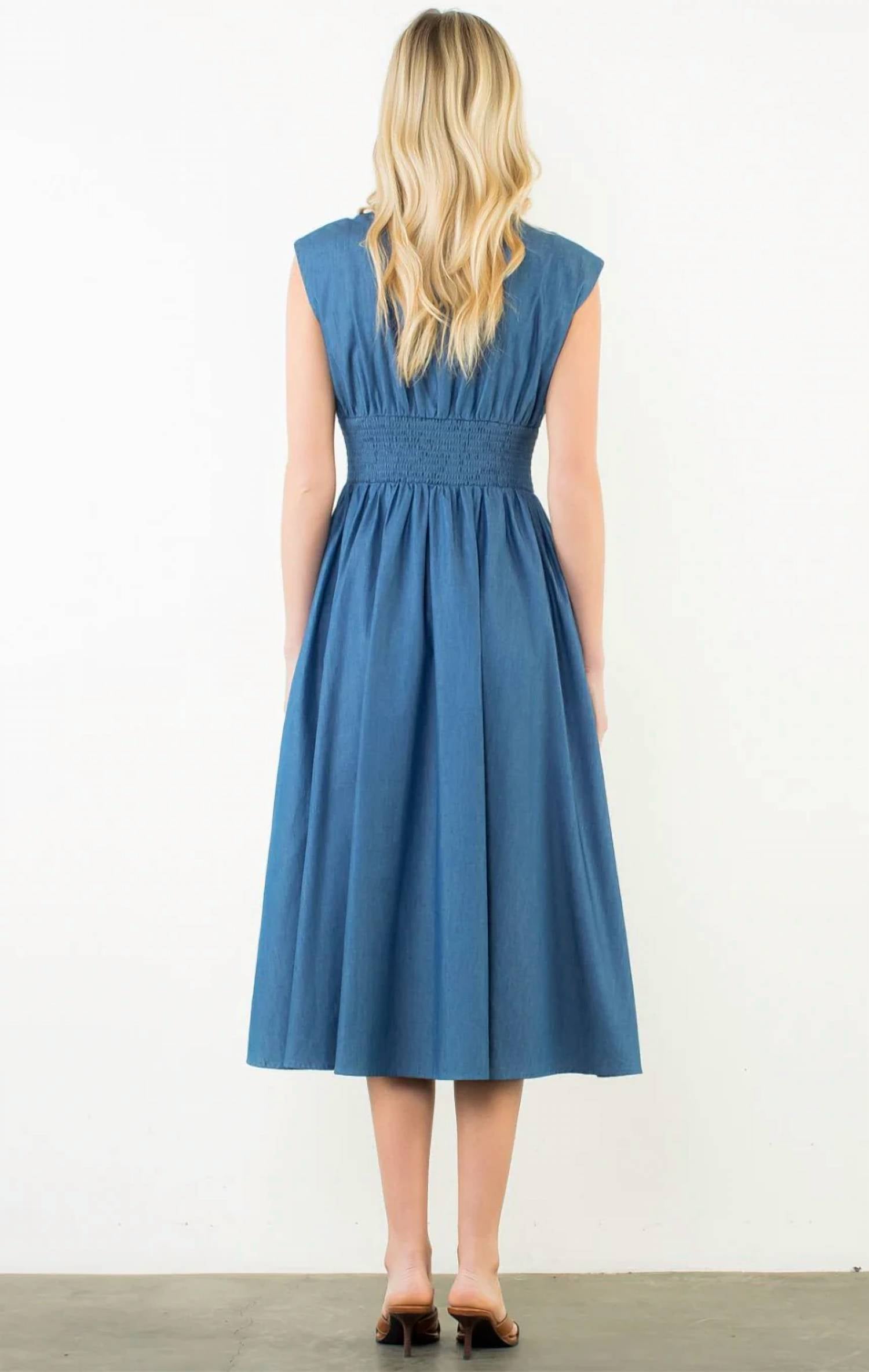 Thml - Sleeveless Smocked Waist Dress