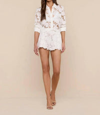 L'Agence - Seychelle Cotton Eyelet Crop Blouse