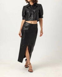 sundays Leather Beaker Skirt in black - women's skirt - detail view